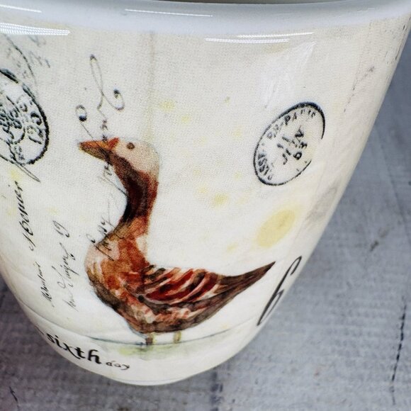 2010 Williams Sonoma 12 DAYS OF CHRISTMAS Multimotif Black Numbers 5/6 Cup Mug - Picture 13 of 16